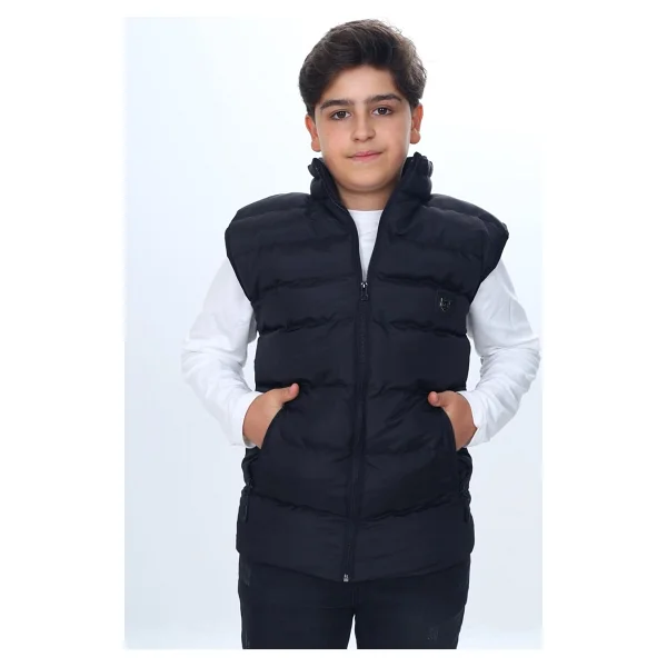 Toontoy Erkek Çocuk Göğsü Armalı Şişme Yelek Siyah 5-6 YAŞ - Görsel 2