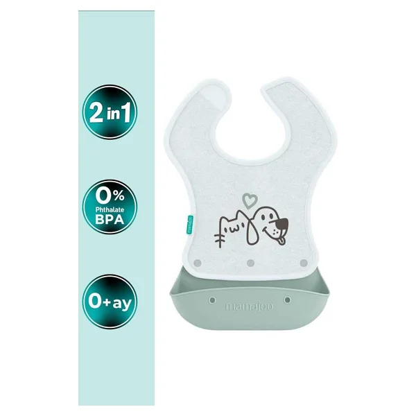 Mamajoo 2 in 1 Katlanır Powder Green Mama Önlüğü - Görsel 2