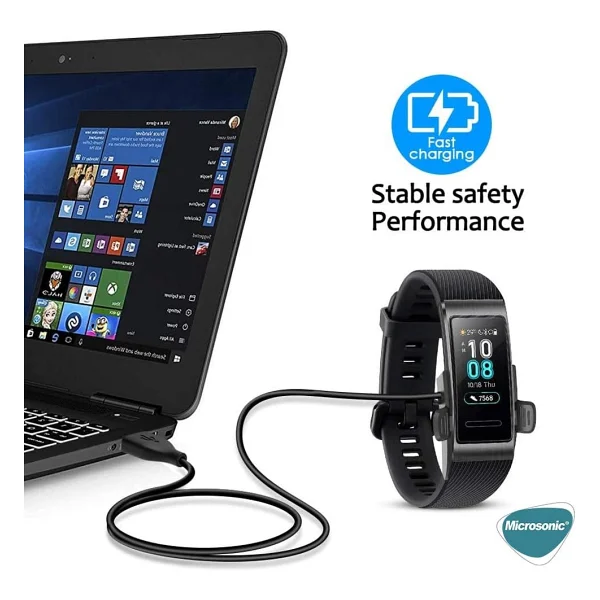 Microsonic Huawei Band 4 Pro için Manyetik USB Şarj Kablosu Siyah [Band 4 Pro ile Uyumlu Şarj Kablosu - Siyah] - Görsel 3