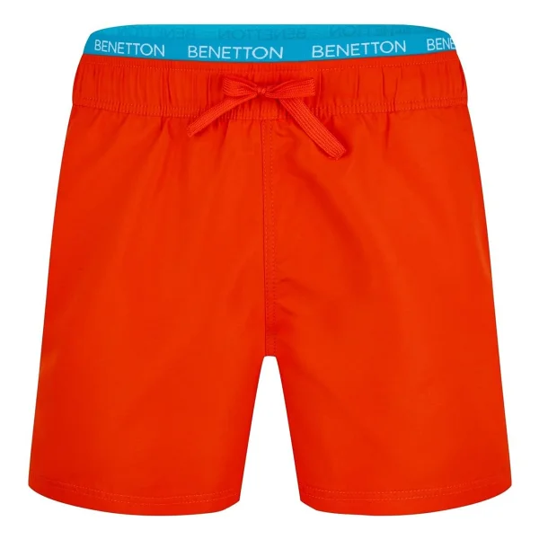 United Colors of Benetton Erkek Çocuk Beli Lastikli Düz Renk Mayo Plaj Giyim, İndigo, 9-12 Ay - Görsel 4