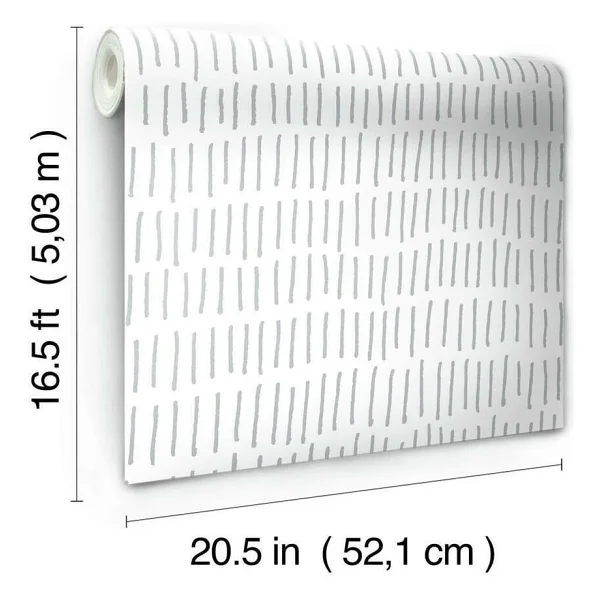 RoomMates RMK11364WP Gri ve Beyaz Kene İşareti Peel and Stick Duvar Kağıdı - Görsel 5