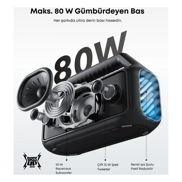 Anker SoundCore Boom 2 Siyah Bluetooth Hoparlör - Görsel 2