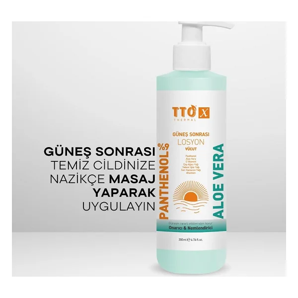 TTO X Aloe Vera içere Yatıştırıcı 200 ml Güneş Sonrası Losyon - Görsel 5