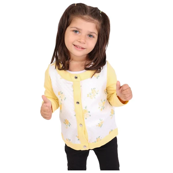 Toontoy Kız Bebek Hırka Çiçek Baskılı Mürdüm 6 AY - Görsel 5