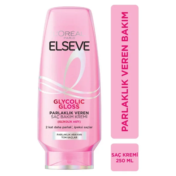 ELSEVE Glycolic Gloss Parlaklık Veren Saç Bakım Rutini Seti: Şampuan, Saç Kremi, Bakım Spreyi - Görsel 3