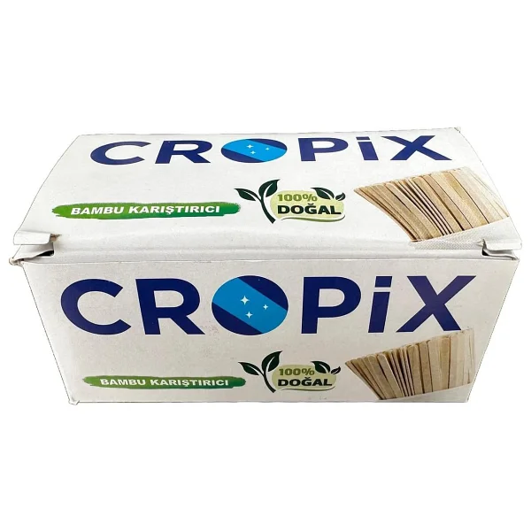 Cropix Tahta Ahşap Bambu Doğal Çay Kahve Karıştırıcı Çubuk Kaşık - 10.5 Cm. - 400 Adetlik 5 Paket - Görsel 2