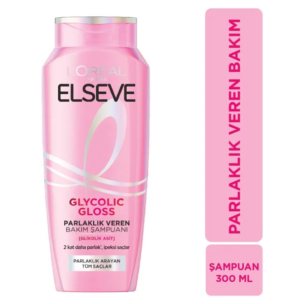 ELSEVE Glycolic Gloss Parlaklık Veren Saç Bakım Rutini Seti: Şampuan, Saç Kremi, Bakım Spreyi - Görsel 2