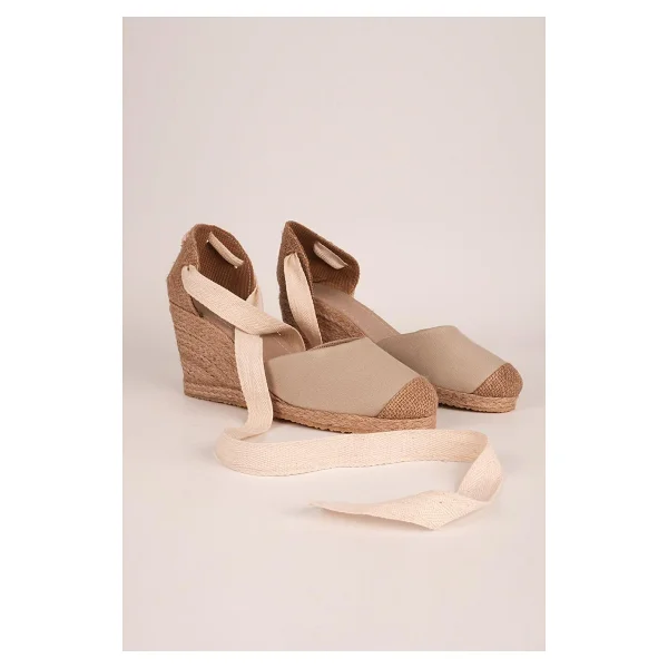 Gerçek Elişi Bej Ipli Dolgu Topuk Keten Espadril Handmade Bej 38 - Görsel 2