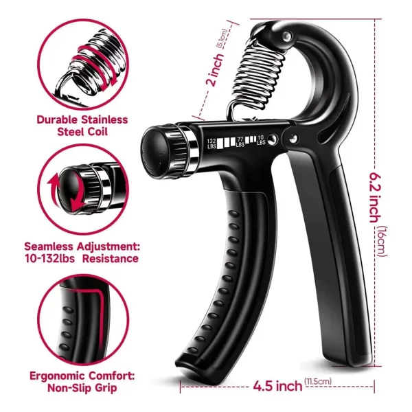 Jouis El Yayı Ayarlanabili Sayaçlı 5-60 Kg Dirençli Bilek ve Ön Kol Güçlendirici Egzersiz Aleti Ergonomik Tasarımlı Kavrama Geliştirici Spor Ekipmanı (GARANTİLİ) - Görsel 6