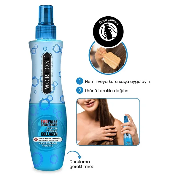 Morfose Kolajen İki Fazlı Kondisyoner 240 ml Fön Suyu - Görsel 3