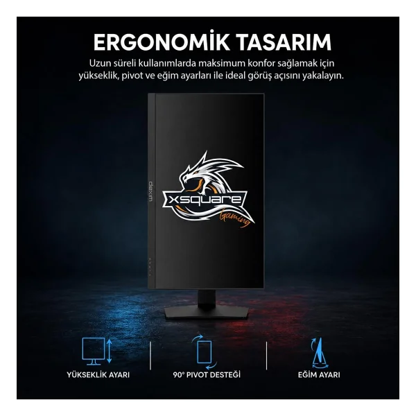 Dexim DMT012 27" 1 ms Full HD Pivot IPS 540 Hz Oyuncu Monitörü - Görsel 4