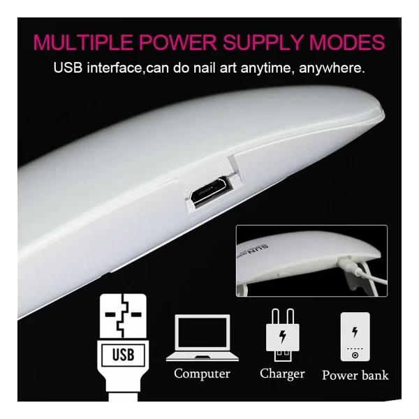 Pinpai Mini Tırnak Kurutucu Uv Led Lamba (6Watt) Beyaz 2748 - Görsel 4