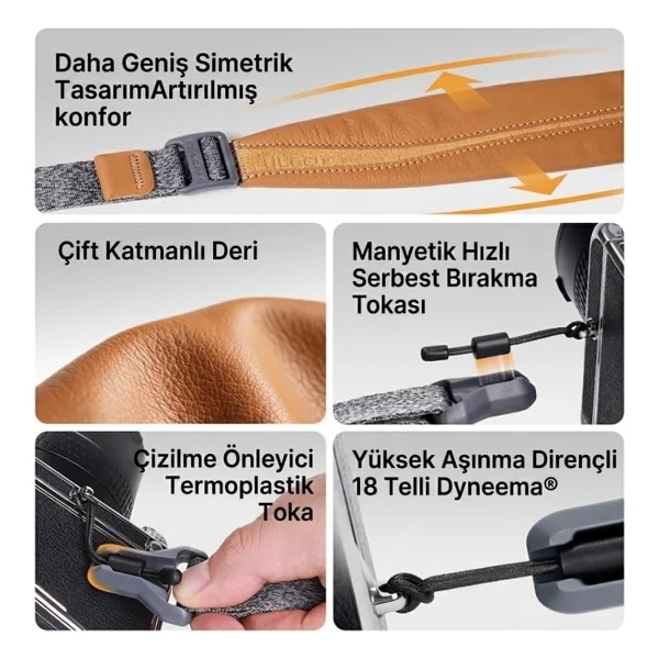FALCAM Maglink Plus Magnetic Quick Release Fotoğraf Makinesi Askısı Gri - M00B5104 - Görsel 5