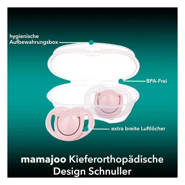 Mamajoo Sterilizasyon & Saklama Kutulu Powder Green Desenli 2'li 6 Ay+ Silikon Emzik - Görsel 2