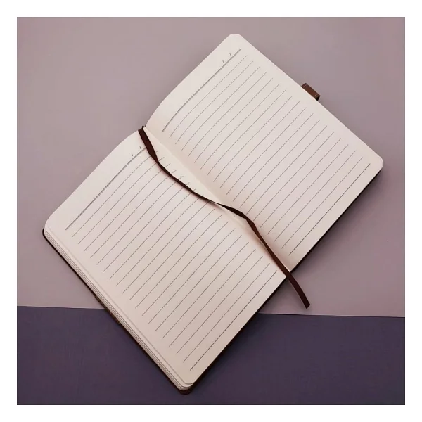 Tarihsiz Ajanda Defter Kahverengi Beyaz Renk - Görsel 4