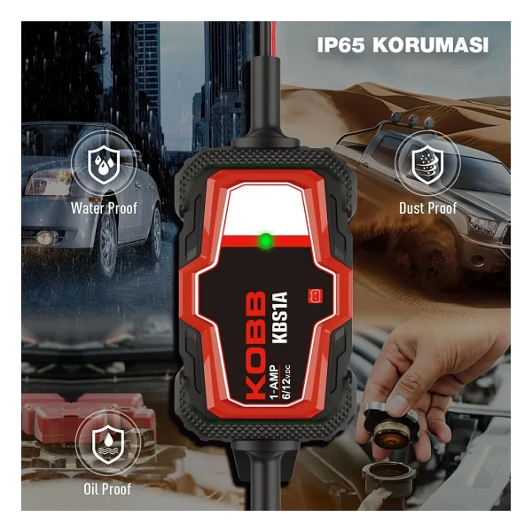 Kobb KBS1A 6-12 V 30 A Akıllı Akü Şarj Cihazı - Görsel 9