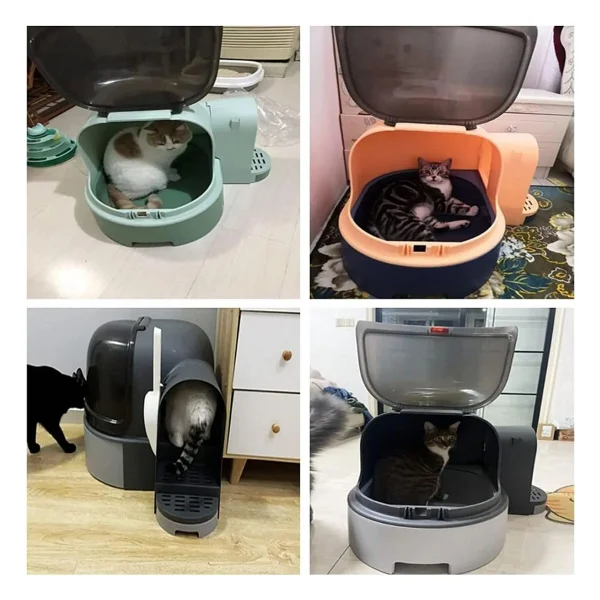 ShopFast Star Tüneli Çekmeceli Kedi Tuvaleti Kürek Hediyeli Kedi Kum Kabı Yeşil - Görsel 4