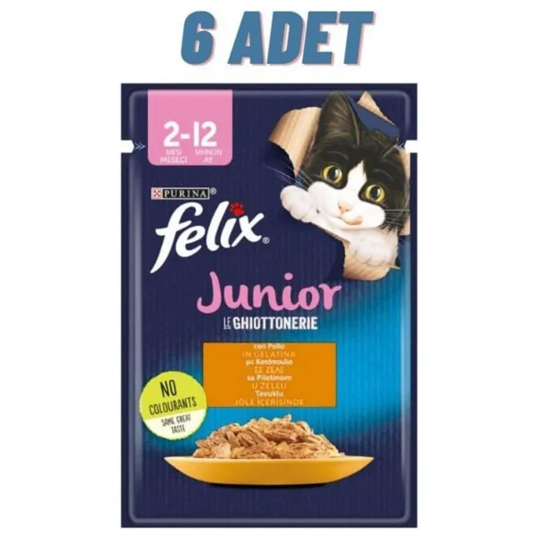 Felix Tavuk Etli 85 gr 6'lı Yavru Kedi Yaş Maması - Görsel 3