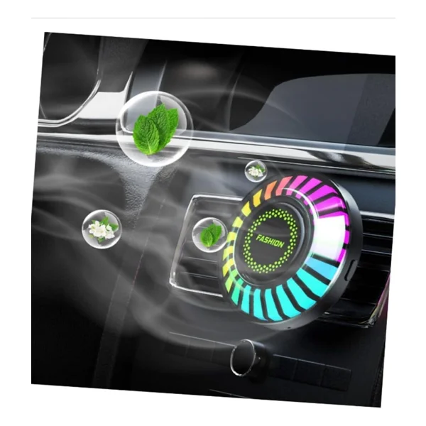 Araç İçi Oto Koku Hazneli Bluetooth RGB Sese Duyarlı Şarjlı Ortam Müzik Ritim Aydınlatması 1 ADET - Görsel 2