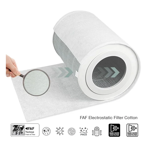 Faf Fresh Air Filter 10 Adet Elektrostatik Pamuk, Xiaomi Purifier Serileri İle Uyumlu Hava Temizleyici Filtre Üstü Elektrostatik Toz Tutucu Koruyucu (Mijia VIOMI) - Görsel 4