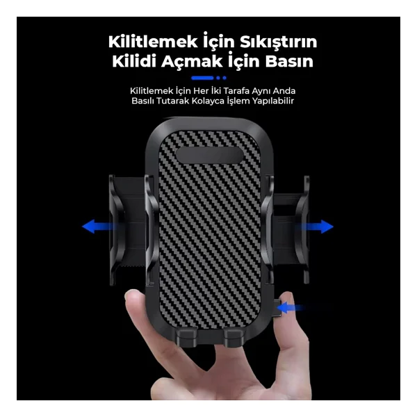 KingMa Vantuzlu Uzayan Cam ve Torpido için Ayarlanabilir Araç içi Telefon Tutucu - Görsel 7