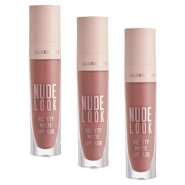 Golden Rose Nude Look Velvety Matte Lipcolor 02 Peachy Nude Likit Mat Ruj - Görsel 4