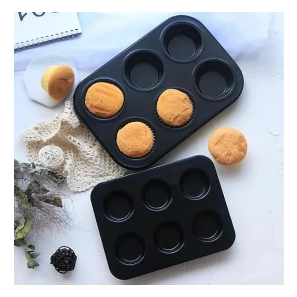 Muffin Kek Kabı ve Cupcake Fırın Tepsisi - Yapışmaz Metal Hamur,Muffin Kabı, Cup Cake Pişirme Tepsisi, Fırın Uyumlu Kek Kalıbı Yüksek Sıcaklığa Dayanıklı (6 Gözlü) - Görsel 9