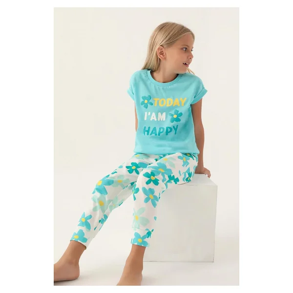 Rolypoly Kız Çocuk Mavi Pijama Takımı - Görsel 3