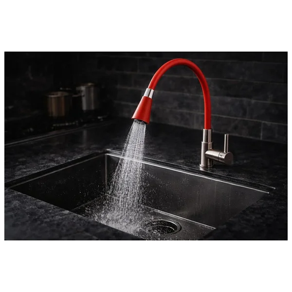 Kyrotech Esnek Silikon Musluk Başlığı - Kıvrılabilir ve Oynar Başlıklı, Beyaz Renkli Musluk Uzatma Aparatı Mutfak ve Banyo Bataryaları İçin Ayarlanabilir Su Yönlendirici 52 CM - Görsel 7