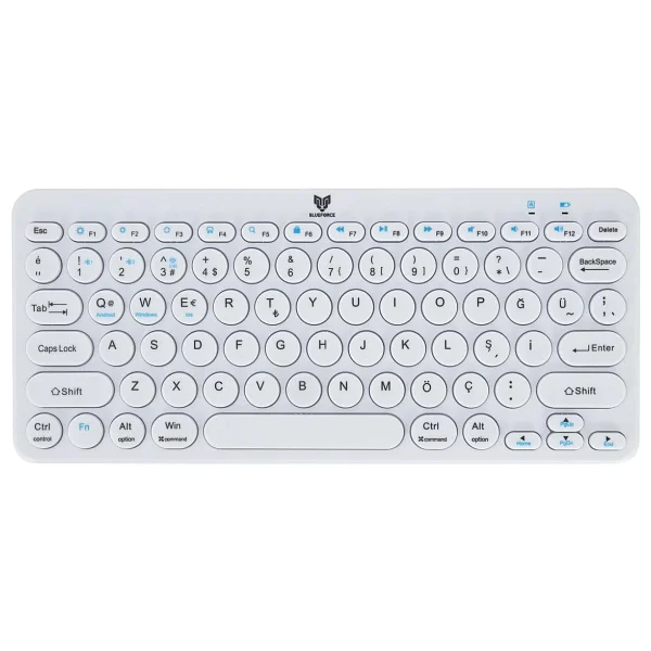 Blueforce BT-K95 Beyaz Q Kablosuz Klavye - Görsel 9