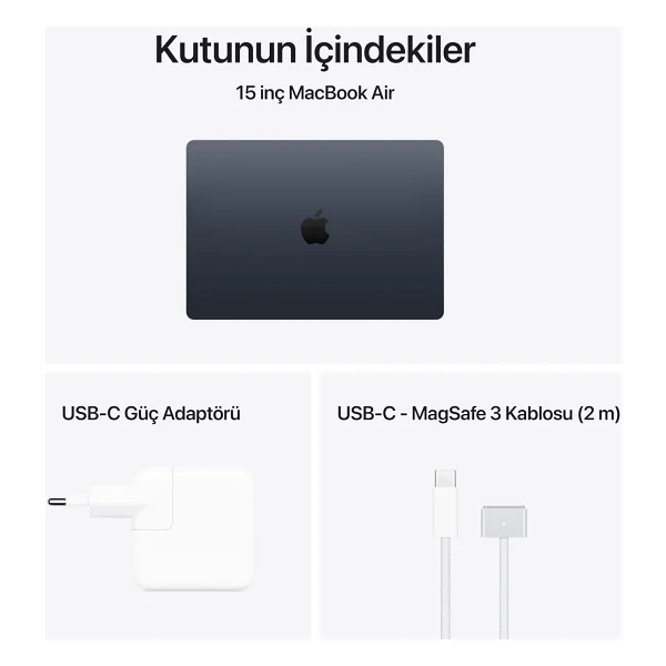 MacBook Air M5 16 GB 512 GB SSD 15.3" MDVH4TU/A Gece Yarısı - Görsel 6