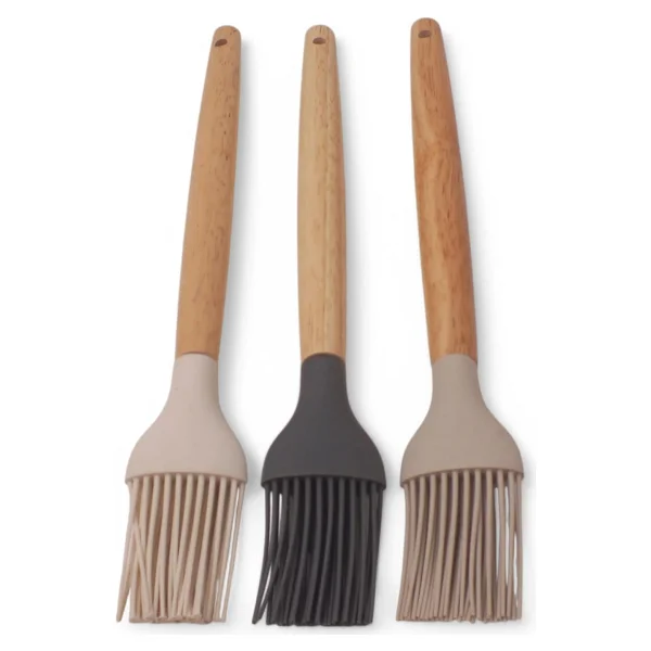 Deconox Bambu Saplı Silikon Fırça, Bambu Uzun Silikon Yağ ve Yumurta Fırçası 27cm 3 Renk Seçenekli (SİYAH) - Görsel 8