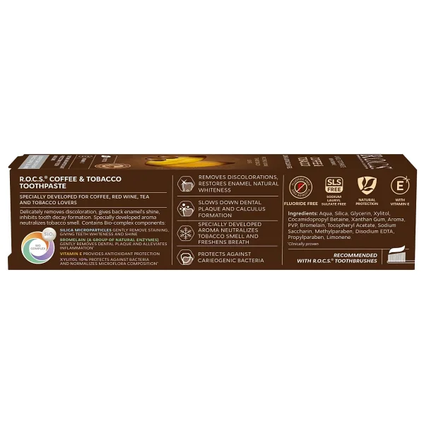 R.O.C.S. Kahve ve Tütün Lekelerine Karşı 60 ml Florürsüz Diş Macunu - Görsel 4