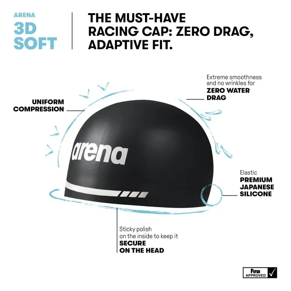 Arena 3D Soft 000400 Silikon Yüzücü Bonesi - Görsel 2
