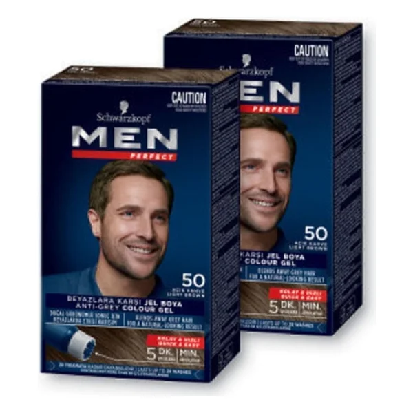 Men Perfect Schwarzkopf Men Perfect Saç Boyası 50- Açık Kahve -Kolay Ve Hızlı Beyaz Kapama - 2 Adet - Görsel 2