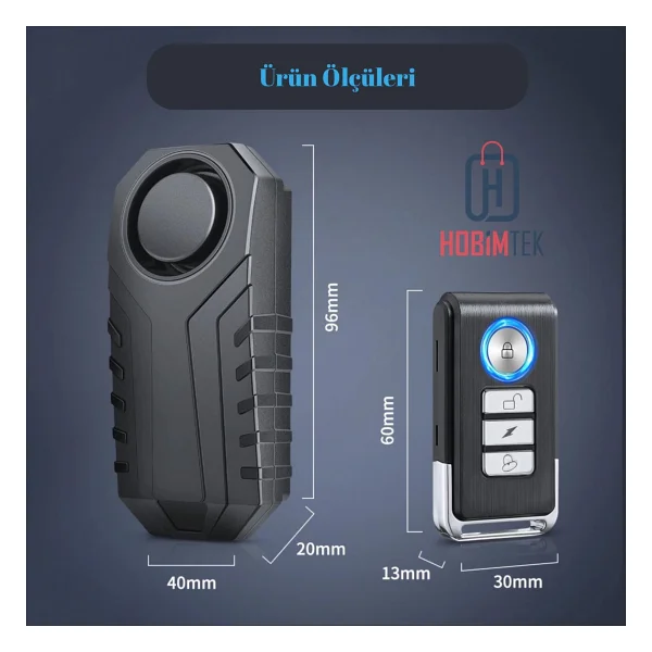 Ht-53 Motosiklet Bisiklet Alarmı Uzaktan Kumandalı 113db Su Geçirmez Kablosuz Hırsızlık Koruması Alarm Bisiklet Araba Scooter Pilli - Görsel 2