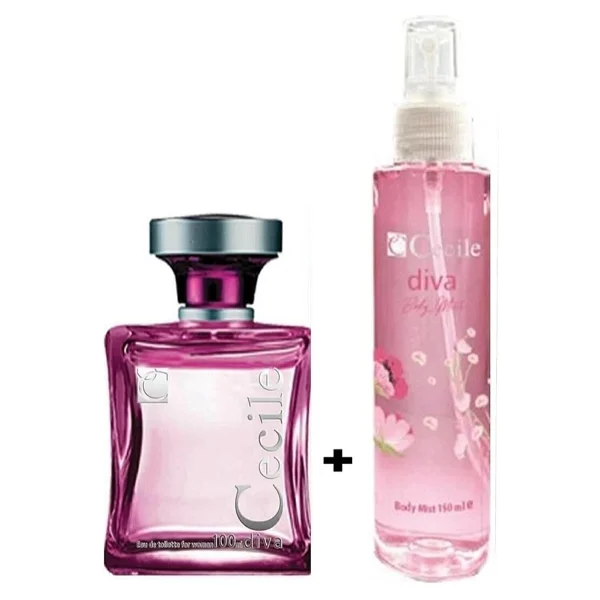 Cecile Diva EDT 100 ml + Vücut Spreyi 150 ml Kadın Parfüm Seti - Görsel 3