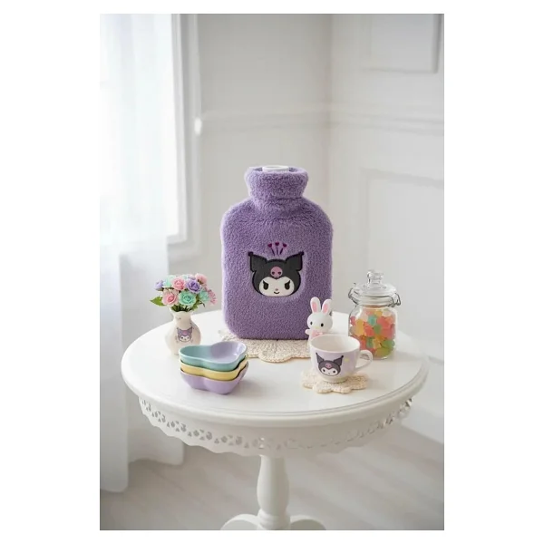 Sanrio Lisanslı Kuromi Sıcak Su Torbası - Sevimli Karakterli Ev Yaşam Rahatlama Örtüsü - Görsel 2