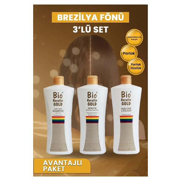 Bio Keratin Kalıcı Brezilya Fönü 3'lü Set 700 ml - Görsel 2