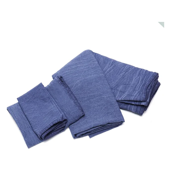 Taşlanmış Indigo Denim Pamuk Amerikan Servisi- 2'li Set - Görsel 2