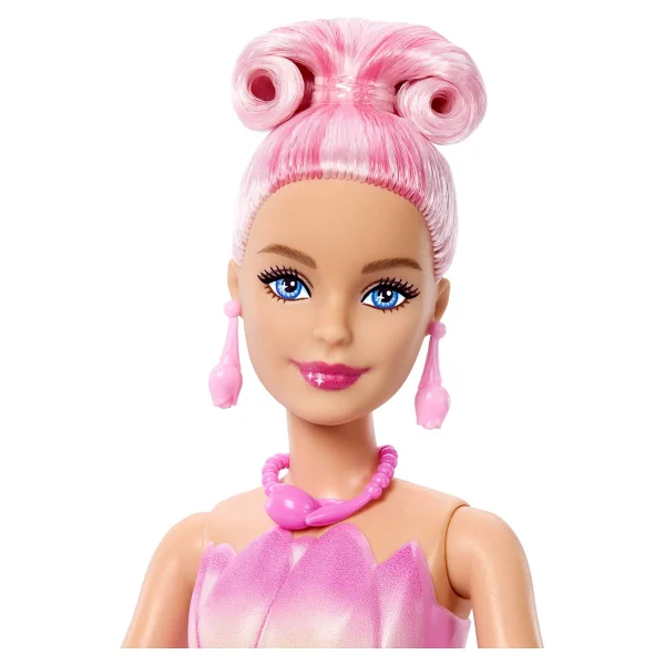 Barbie Petal Pop Serisi Pembe Lale Elbiseli Bebek JMF57 - Görsel 4