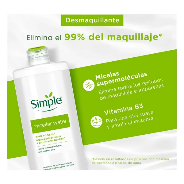 Simple Micellar Kind to Skin 400 ml Makyaj Temizleme Suyu - Görsel 3