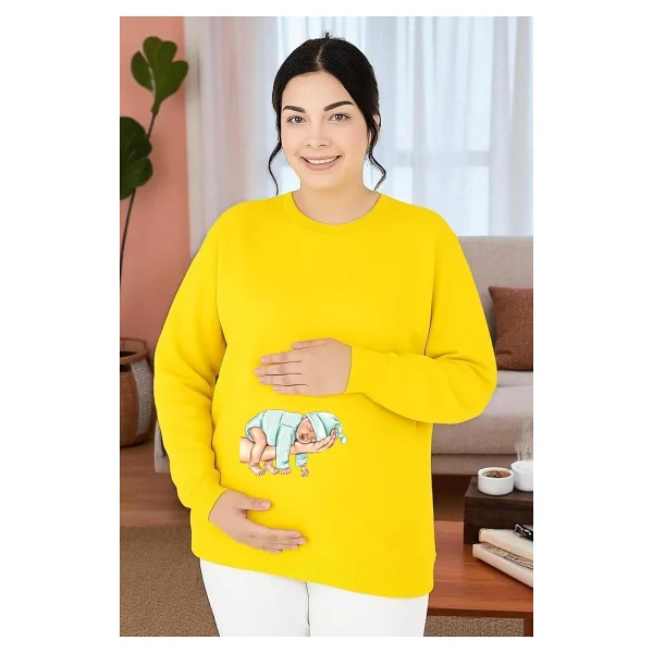 BENROMA Baskılı Hamile Sweatshırt,Mor 3XL/4XL HMLEBBSKLTA12 - Görsel 8