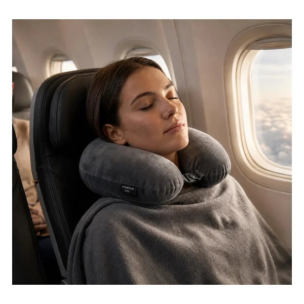 SUWORS Ergonomik Boyun ve Seyahat Yastığı - Yumuşak Silikon Dolgulu, Çıtçıtlı ve Yıkanabilir U Yastık - Uçak, Araba, Otobüs, Ofis ve Uzun Yolculuklar İçin Konforlu Boyun Desteği - Görsel 5