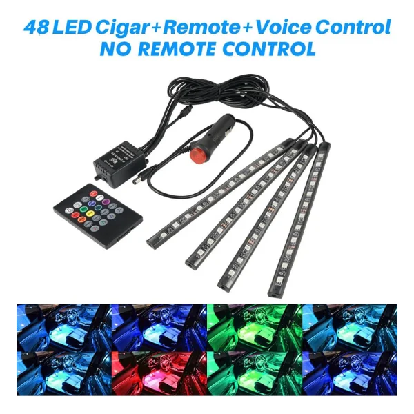 Araç Içi Sese Duyarlı Ayak Altı Led Aydınlatma Kumandalı Rgb - Görsel 3