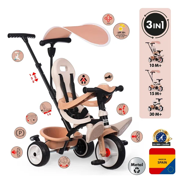 Smoby Baby Balade Plus 3'ü 1 Arada Bebek Bisikleti - Görsel 2