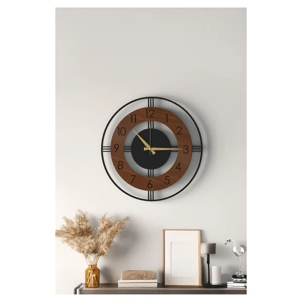 Lupokraft Dekoratif Yeni Modern Mintaka Ahşap Duvar Saati 48cm - Görsel 8