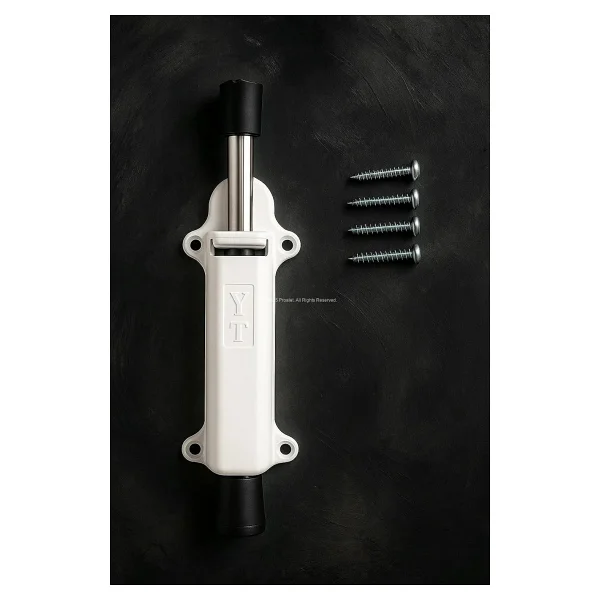 Proalet Basmalı Kapı Stoperi, 4 Vida Dahil, Dayanıklı Metal, Kolay Montajlı, Modern Tasarımlı Kapı Tutucu, Estetik ve Ergonomik İç Mekan Aksesuarı (Beyaz) - Görsel 2