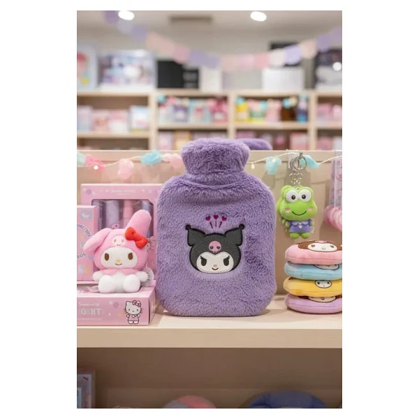 Sanrio Lisanslı Kuromi Sıcak Su Torbası - Sevimli Karakterli Ev Yaşam Rahatlama Örtüsü - Görsel 4