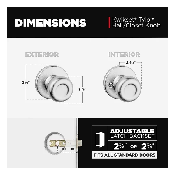Kwikset Tylo Koridor/Dolap Geçit Kapı Tokmağı Mikroban Antimikrobiyal Korumalı Antik Pirinç - 92001-566 - Görsel 6